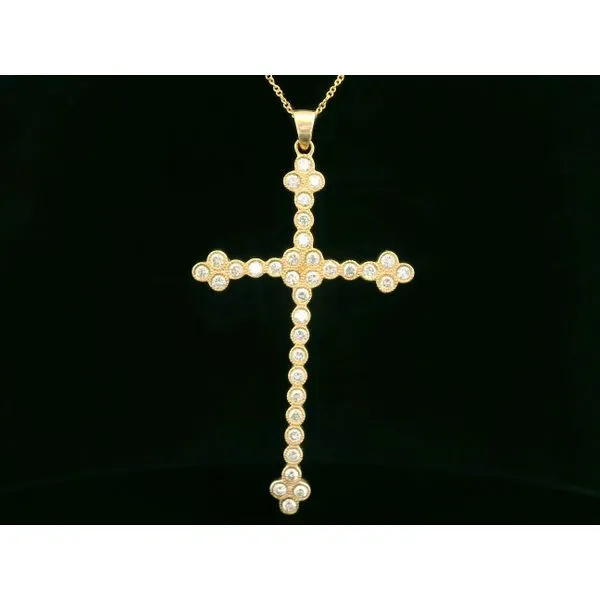 Ladies Yellow Gold Diamond cross Image 2 Cooper Fine Jewelers Texarkana, TX