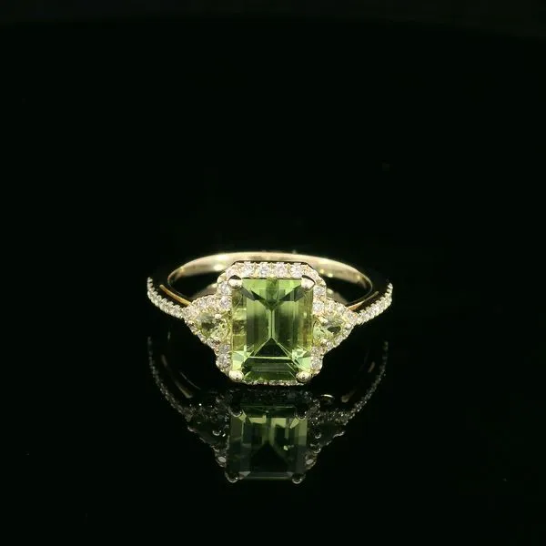 Ladies 14kt Yellow Gold Peridot Halo Ring Cooper Fine Jewelers Texarkana, TX