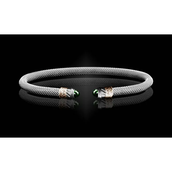 Lab Created Emerald Milanese Mesh Classica Cuff Bracelet Cooper Fine Jewelers Texarkana, TX