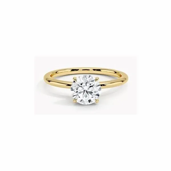 14 Karat Yellow Gold Round Brillliant  Cut Solitaire Engagement Ring with Polished Shank Corinth Jewelers Corinth, MS