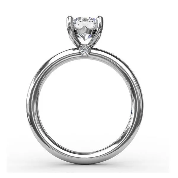 14 Karat White Gold 1.00 ct Round Shape Center with Single Peek-a-boo Diamond Solitaire Engagement Ring - 0.02 ctw Image 2 Corinth Jewelers Corinth, MS