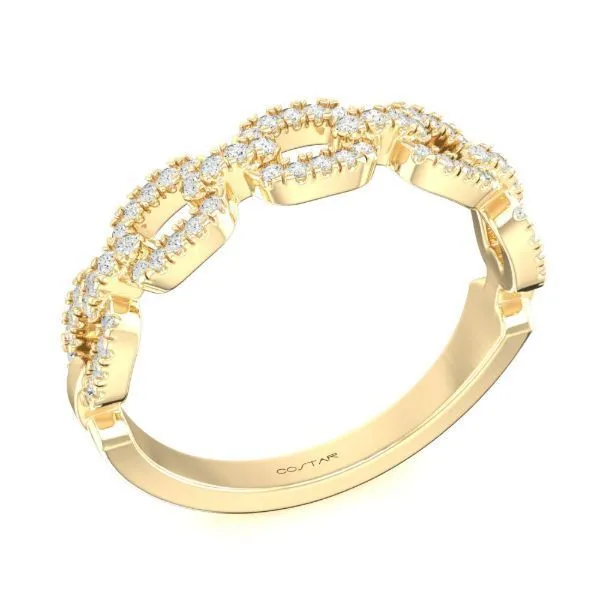 14 Karat Yellow Gold Link Chain Diamond Band Image 2 Corinth Jewelers Corinth, MS