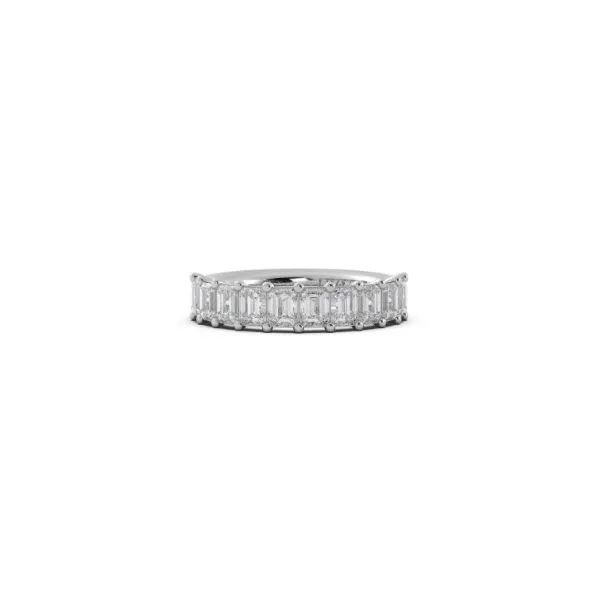 14 Karat White Gold Half Shanked Lab Grown Emerald Diamond Band Corinth Jewelers Corinth, MS