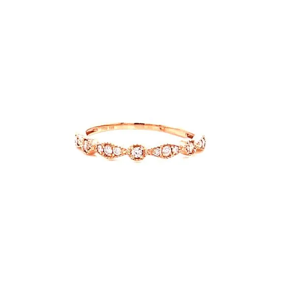 10 Karat Rose Gold Alternating Round and Marquis Diamond Stacker Band Corinth Jewelers Corinth, MS
