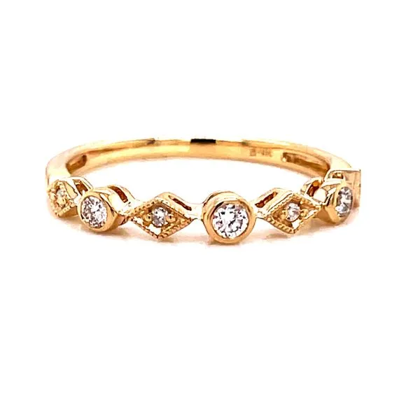 14 Karat Yellow Gold Round and Marquise Diamond Stacker Band Corinth Jewelers Corinth, MS