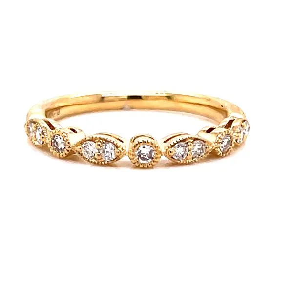 14 Karat Yellow Gold Round and Marquise Alternating Diamond Stacker Band Corinth Jewelers Corinth, MS