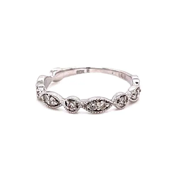 14 Karat White  Gold Round and Marquise Alternating Diamond Stacker Band Corinth Jewelers Corinth, MS