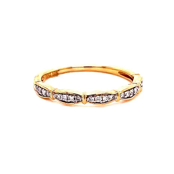 10 Karat Yellow Gold Round Diamond Scalloped Edge Stacker Band Corinth Jewelers Corinth, MS