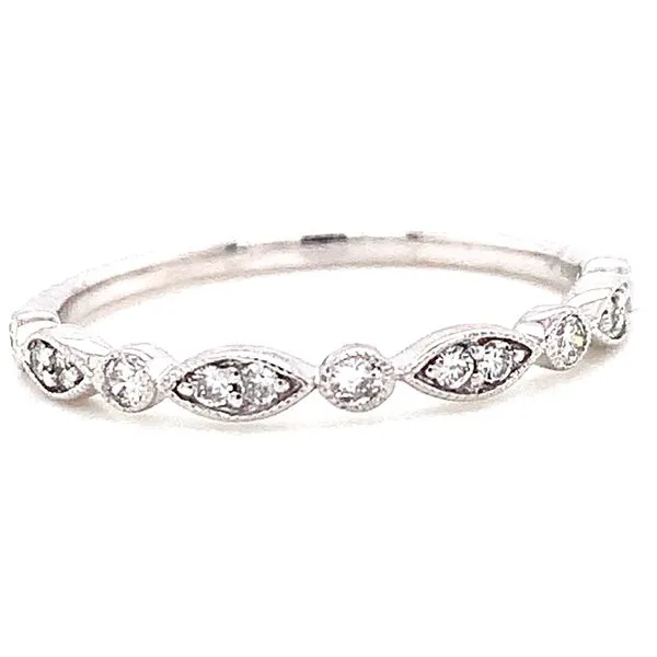 14 Karat White Gold Round and Marquis Diamond Stacker Band Corinth Jewelers Corinth, MS