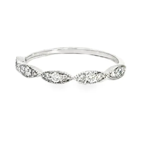 14 Karat White Gold Round and Marquise Diamond Shape Stacker Band - 0.24 dwt Corinth Jewelers Corinth, MS