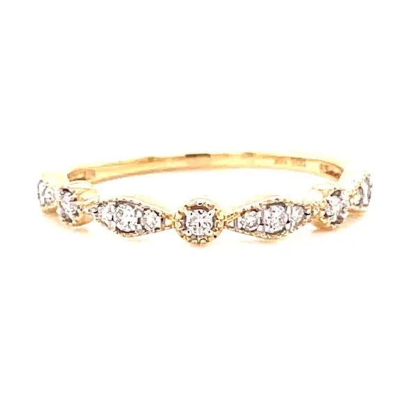 10 Karat Yellow Gold Round and Marquis Alternating Diamond Stacker Bands -0.17 ctw - Finger Size 5 Corinth Jewelers Corinth, MS