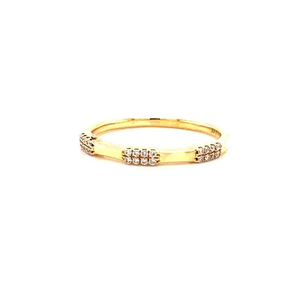 14 Karat Yellow Gold Diamond Stacker Band with Polished Gold Accent Corinth Jewelers Corinth, MS
