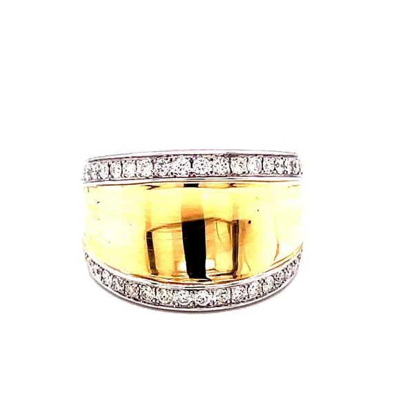 14 Karat Yellow and White Gold Tapered Cigar-Style Fashion Diamond Band Corinth Jewelers Corinth, MS