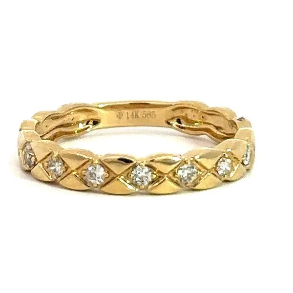 14 Karat Yellow Gold Woven Basket Weave Diamond Fashion Band - 0.14 ctw Corinth Jewelers Corinth, MS