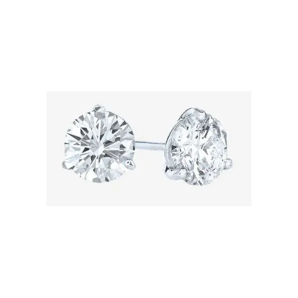 14 Karat White Gold 3.00 cttw Lab Grown Round Brilliant Diamond Soliaitre Studs Corinth Jewelers Corinth, MS