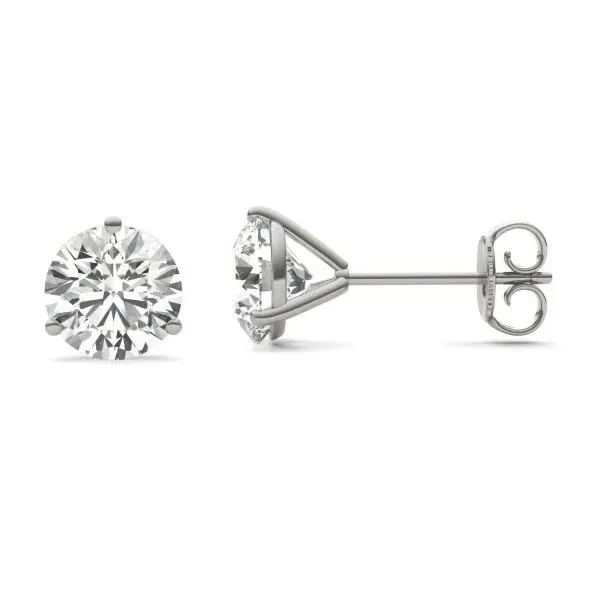 14 Karat White Gold Martini Style 1.50 cttw Lab Grown Round Diamond Stud Earrings Corinth Jewelers Corinth, MS