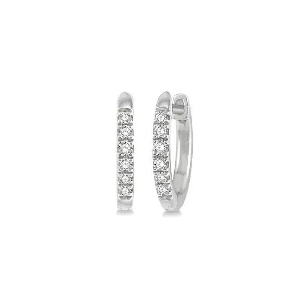 10 karat white top gold hoop earrings