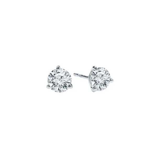 14 Karat White Gold 4 Prong Round Diamond Stud Earrings - 0.75 ctw Corinth Jewelers Corinth, MS