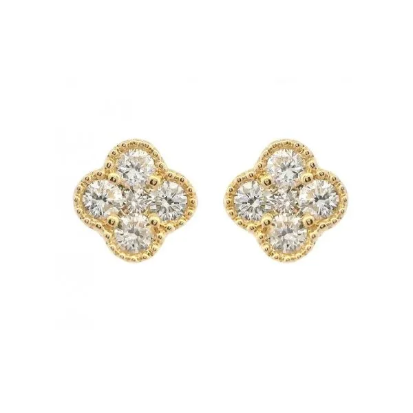 14 Karat Yellow Gold Clover Shape Diamond Stud Earrrings - 0.20 ctw Corinth Jewelers Corinth, MS