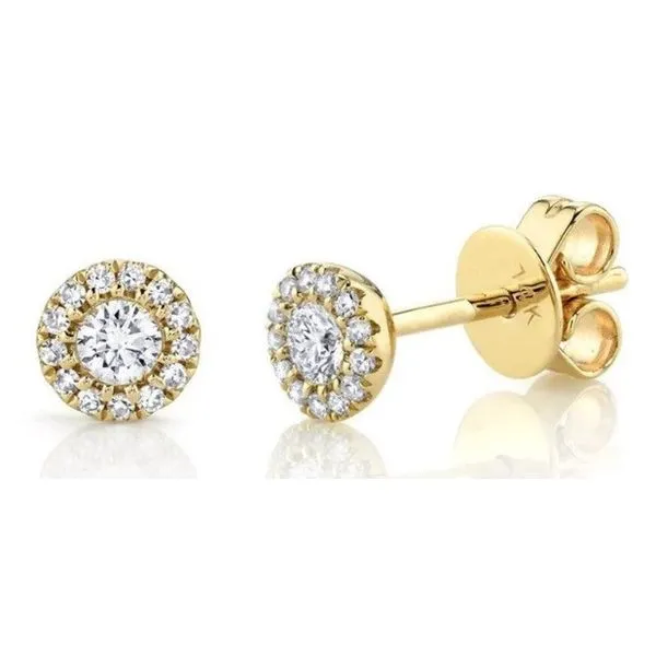 14 Karat Yellow Gold Round Halo Diamond Stud Earrings - 0.25 cttw Corinth Jewelers Corinth, MS
