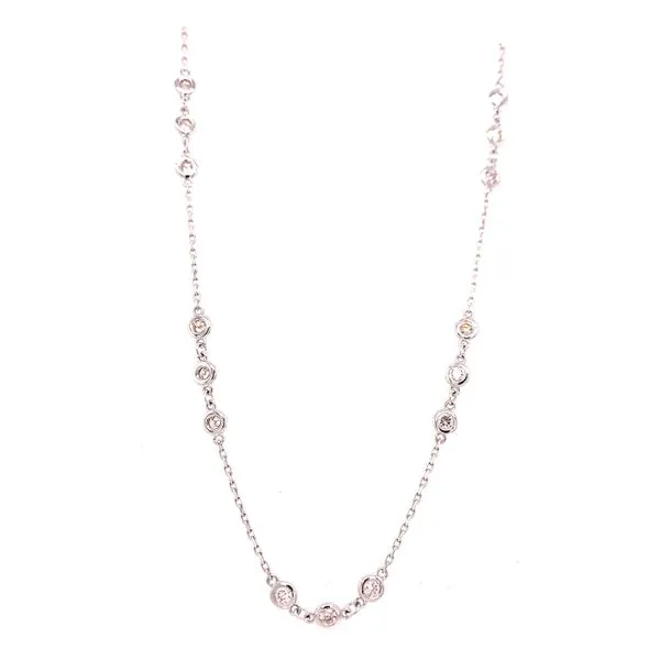 14 Karat White Gold 3-Stone Diamond by the Yard Necklace Corinth Jewelers Corinth, MS