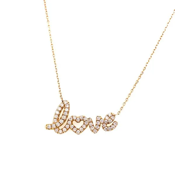 14 Karat Yellow Gold Diamond Love Necklace Corinth Jewelers Corinth, MS