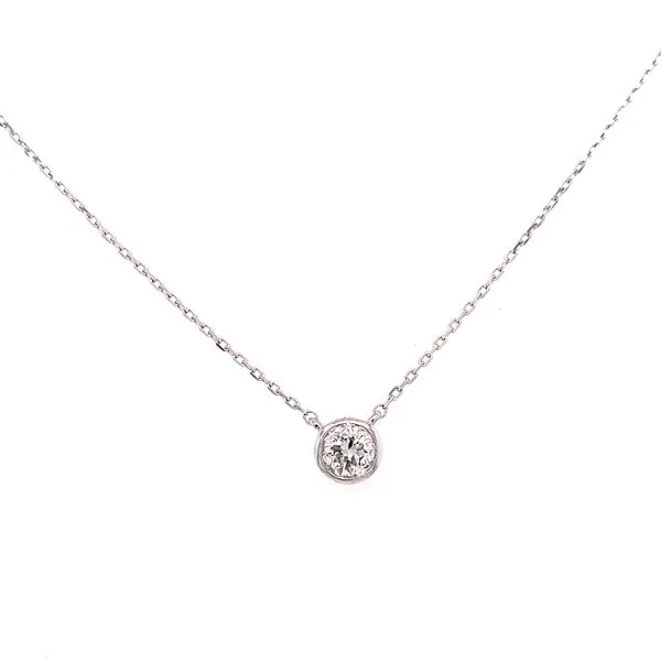 14 Karat White Gold Single Diamond Bezel Necklace Corinth Jewelers Corinth, MS