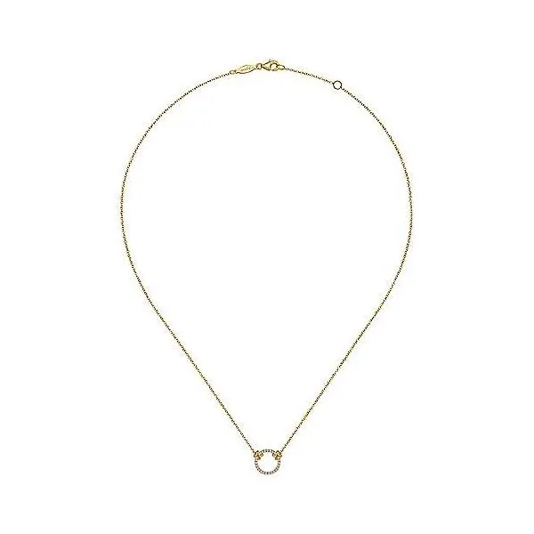 14 Karat Yellow Gold Open Diamond Circle Necklace Image 2 Corinth Jewelers Corinth, MS