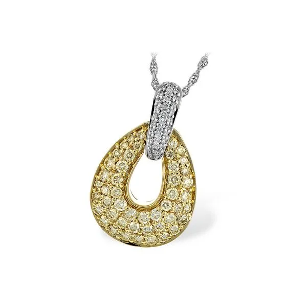 14 Karat Yellow Gold Graduated Oval Yellow Diamond and White Diamond Fancy Necklace Image 2 Corinth Jewelers Corinth, MS