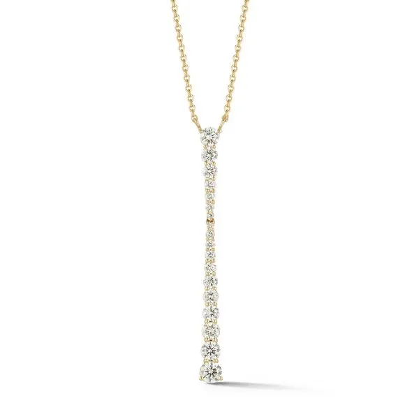 14 Karat Yellow Gold Round Diamond Cresendo Bar Necklace Corinth Jewelers Corinth, MS