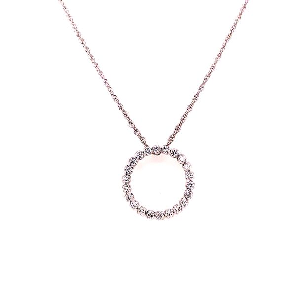 14 Karat White Gold Round Diamond Circle Necklace - 0.50 cttw Corinth Jewelers Corinth, MS