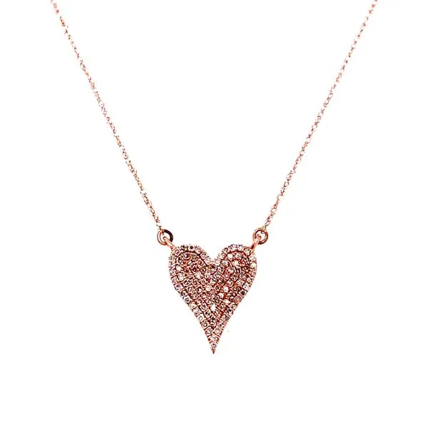 10 Karat Rose Gold Elongated Pave Diamond Fashion Necklace Corinth Jewelers Corinth, MS