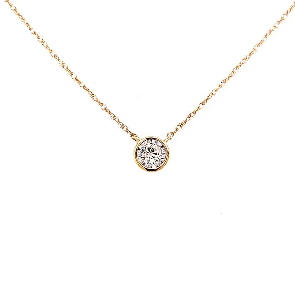 10 Karat Yellow Gold Single Round Natural Solitaire Diamond Necklace Corinth Jewelers Corinth, MS
