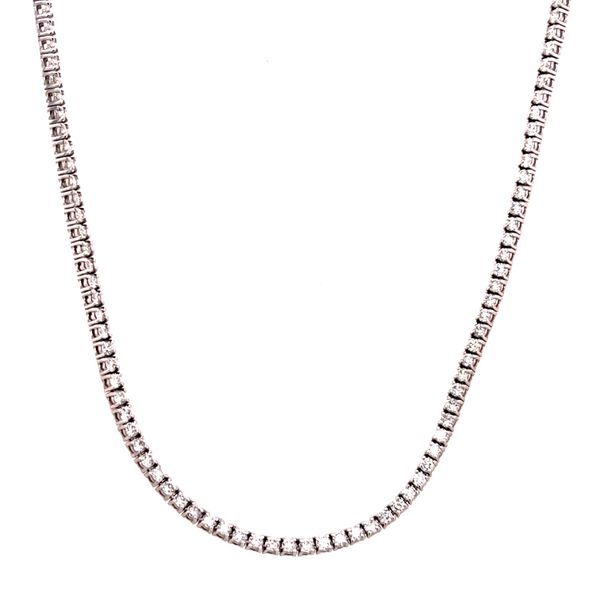 14 Karat White Gold Round Natural Diamond 7.11 cttw Tennis Necklace Corinth Jewelers Corinth, MS
