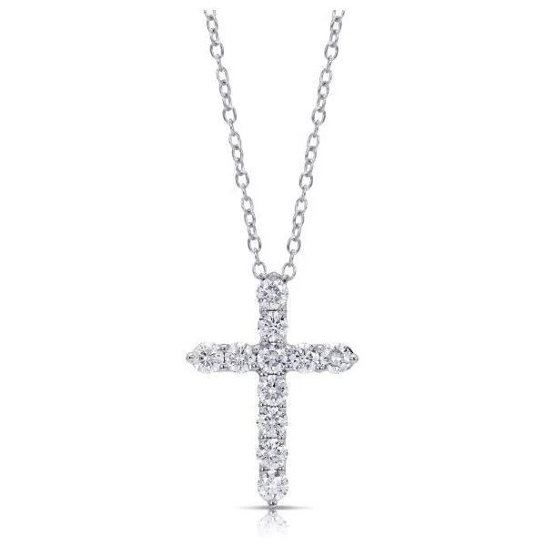 14 Karat White Gold 0.75  cttw Diamond Cross Necklace Corinth Jewelers Corinth, MS