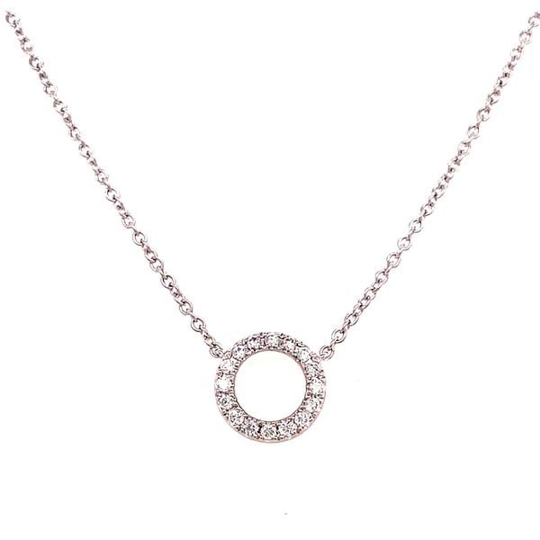 14 Karat White Gold Round Diamond Circle Necklace Corinth Jewelers Corinth, MS