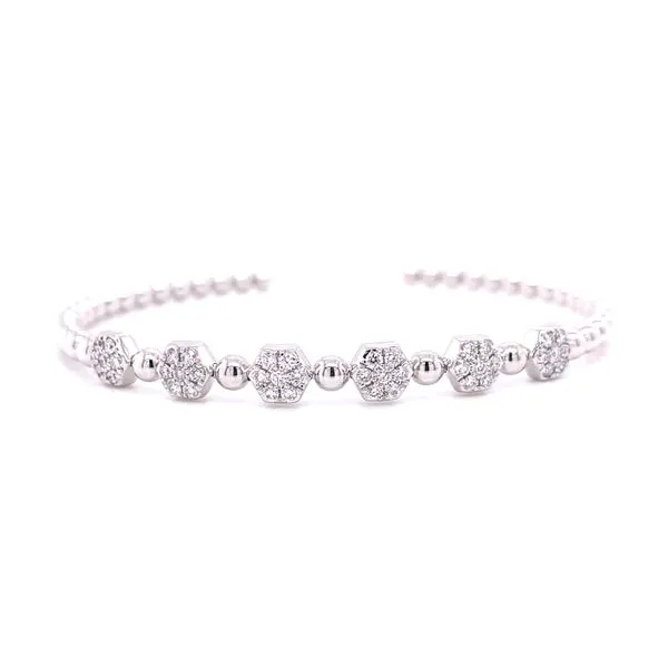 14 Karat White Gold Six Stone Diamond Cuff Corinth Jewelers Corinth, MS