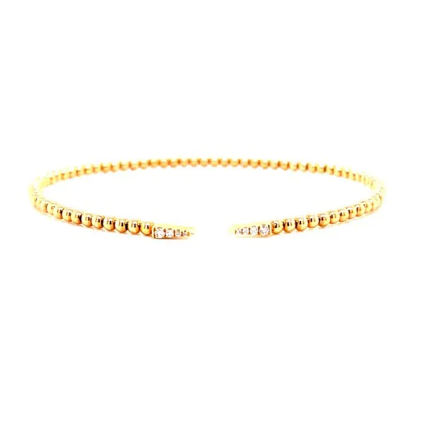 14 Karat Yellow Gold Bujkan Pointed Diamond Cuff Bracelet Corinth Jewelers Corinth, MS