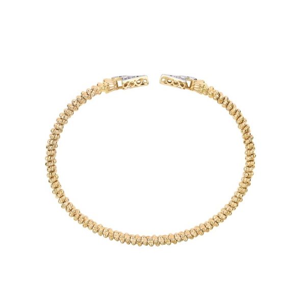 14 Karat Yellow Gold 2mm Petite Pointed Arrow Diamond Vahan Cuff Bracelet Image 2 Corinth Jewelers Corinth, MS