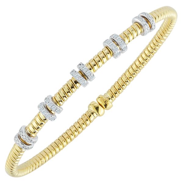 18 Karat Yellow Gold Round Diamond Rondell Station Cuff Bracelet - 0.35 ctw Corinth Jewelers Corinth, MS