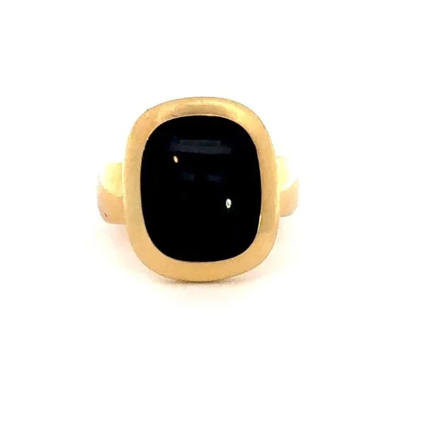 14 Karat Yellow Gold Bezel Set Cabachon Black Onyx Pinky Ring Corinth Jewelers Corinth, MS