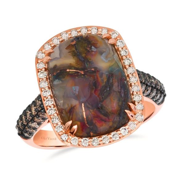 14K Strawberry Gold® Ring | Chocolate Aquadite 4 3/4 cts. | Chocolate diamonds® 1/2 cts., Nude diamonds 1/4 cts. Corinth Jewelers Corinth, MS