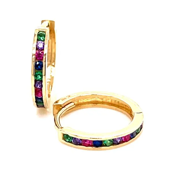14 Karat Yellow Gold Multi Color Huggie Hoops Corinth Jewelers Corinth, MS