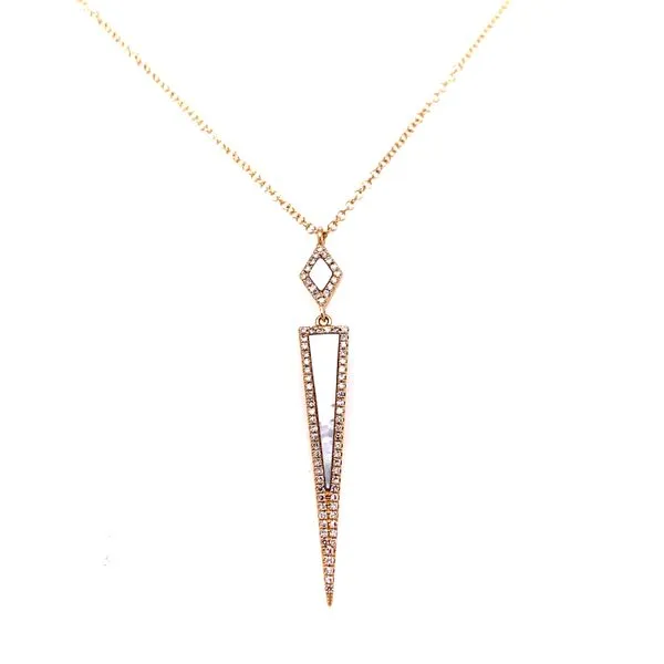 14 Karat Yellow Gold Mother of Pearl Geometric Drop Necklaces Corinth Jewelers Corinth, MS