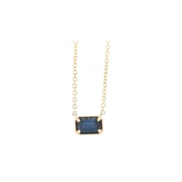 Emerald cut sapphire necklace discount