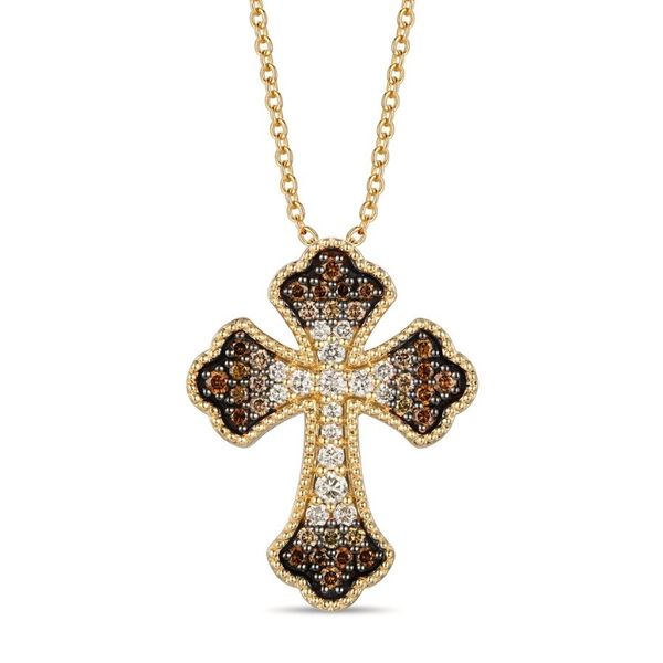 14K Honey Gold™ Cross Pendant | Chocolate Ombré® Diamonds 1/2 cts. Corinth Jewelers Corinth, MS