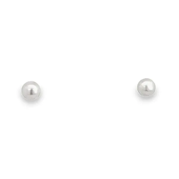 18 Karat White Gold 5.5mm Gray Akoya Pearl Stud Earrings Corinth Jewelers Corinth, MS