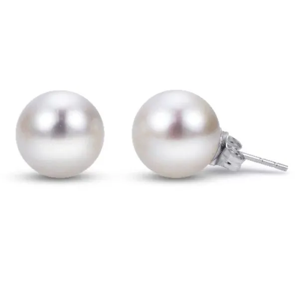 14 Karat White Gold 7mm Freshwater Pearl Stud Earrings Corinth Jewelers Corinth, MS