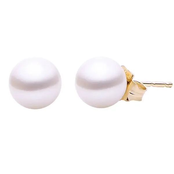 14 Karat Yellow Gold 6mm Freshwater Pearl Stud Earrings Corinth Jewelers Corinth, MS