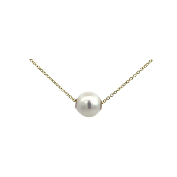 14 Karat Yellow Gold Single 8mm Akoya Pearl Fashion Necklace - 18
